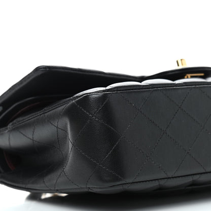 Chanel Lambskin Quilted Medium Double Flap Black 10 of 11