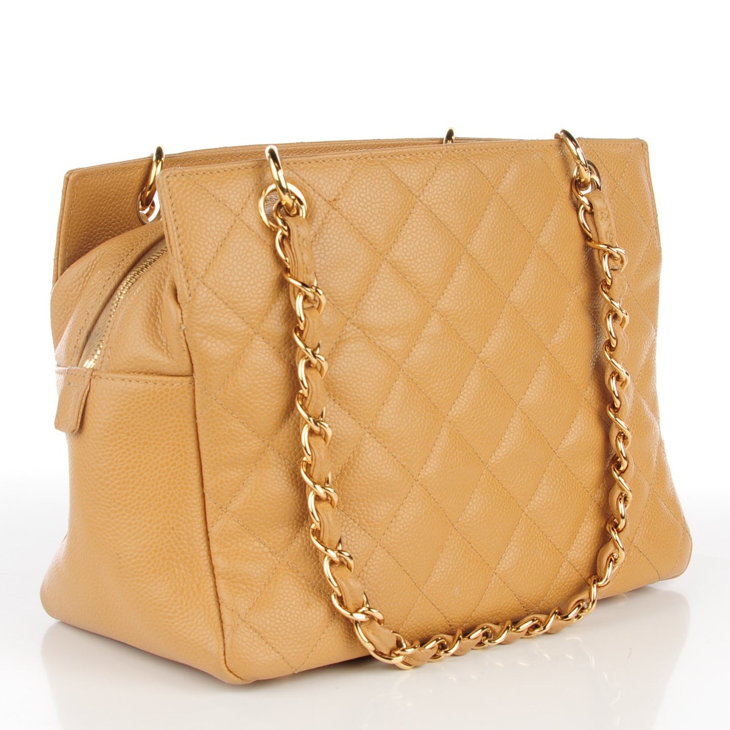 Caviar Quilted Petit Timeless Tote PTT Beige