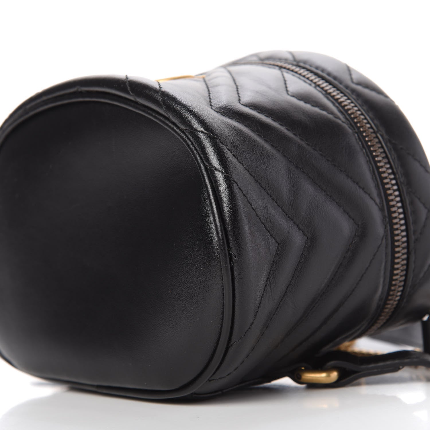 Gucci Calfskin Matelasse Mini GG Marmont Round Backpack Black 7 of 10