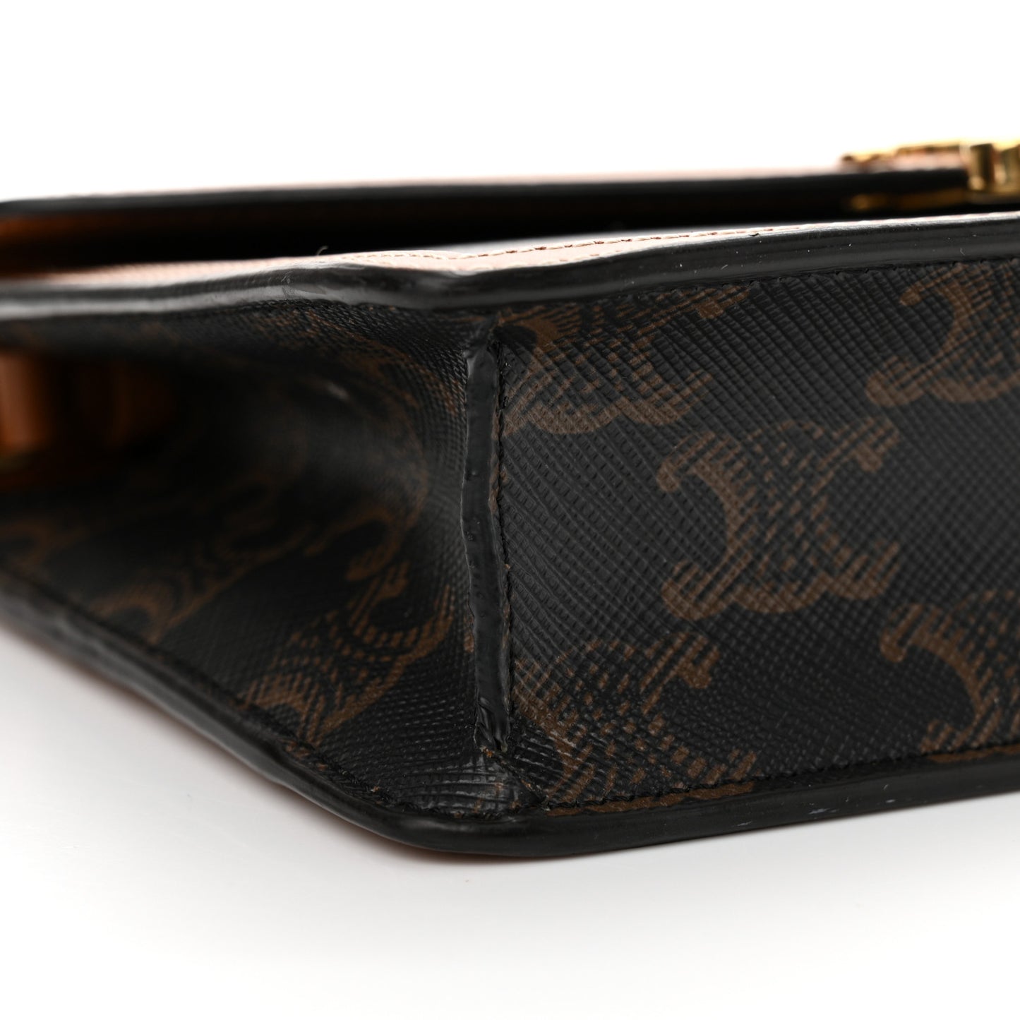 Triomphe Canvas Calfskin Margo Wallet on Chain Tan