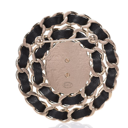 Chanel Lambskin CC Brooch Black Gold 3 of 5