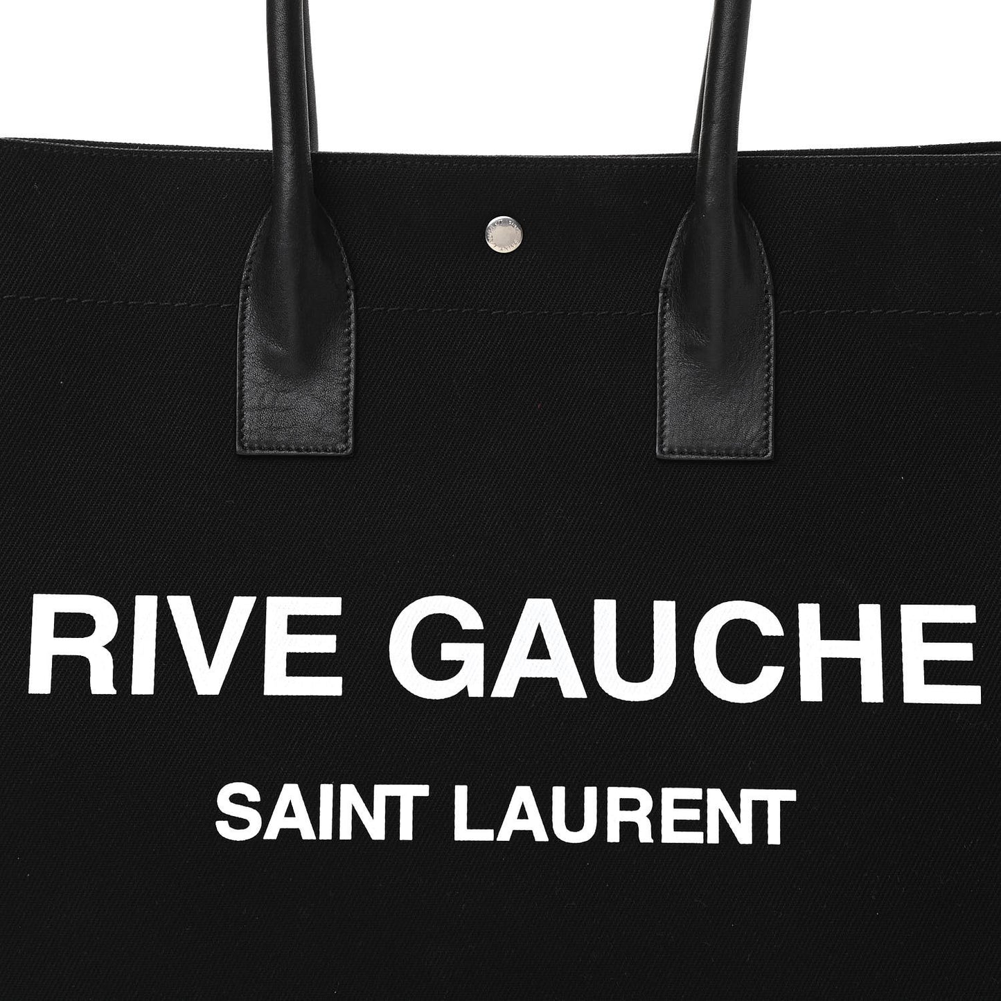 Linen Calfskin Rive Gauche Tote Black