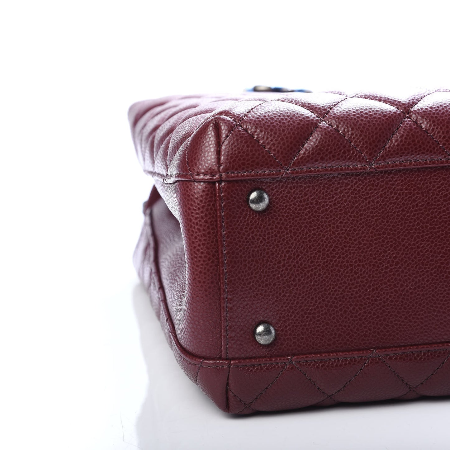 Caviar Quilted City Shopping Tote Dark Red