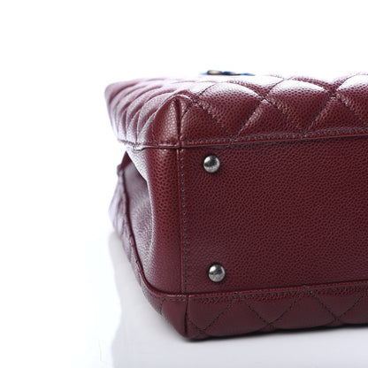 Chanel Caviar Quilted City Shopping Tote Dark Red 8 of 11