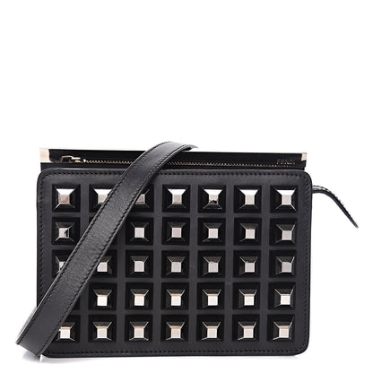 Fendi Vitello Demi Jour Studded Shoulder Bag Black 1 of 8
