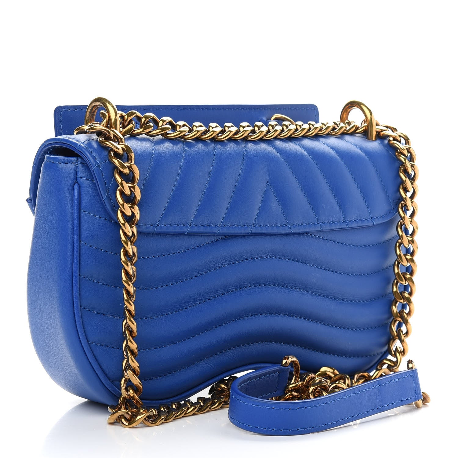 Louis Vuitton Calfskin New Wave Chain PM Blue Neon 3 of 8