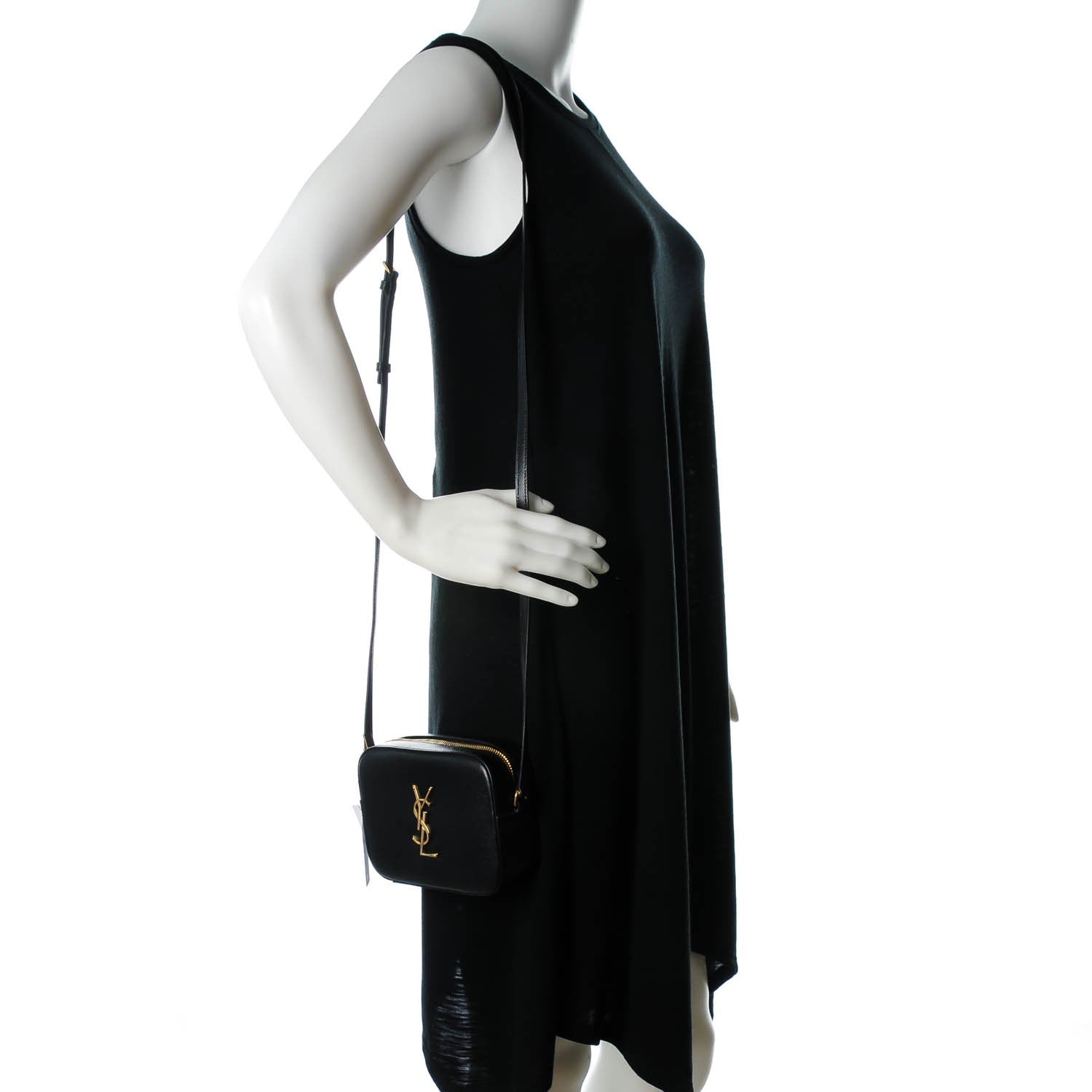 Saint Laurent Grain De Poudre Small Classic Monogram Camera Bag Black 2 of 7