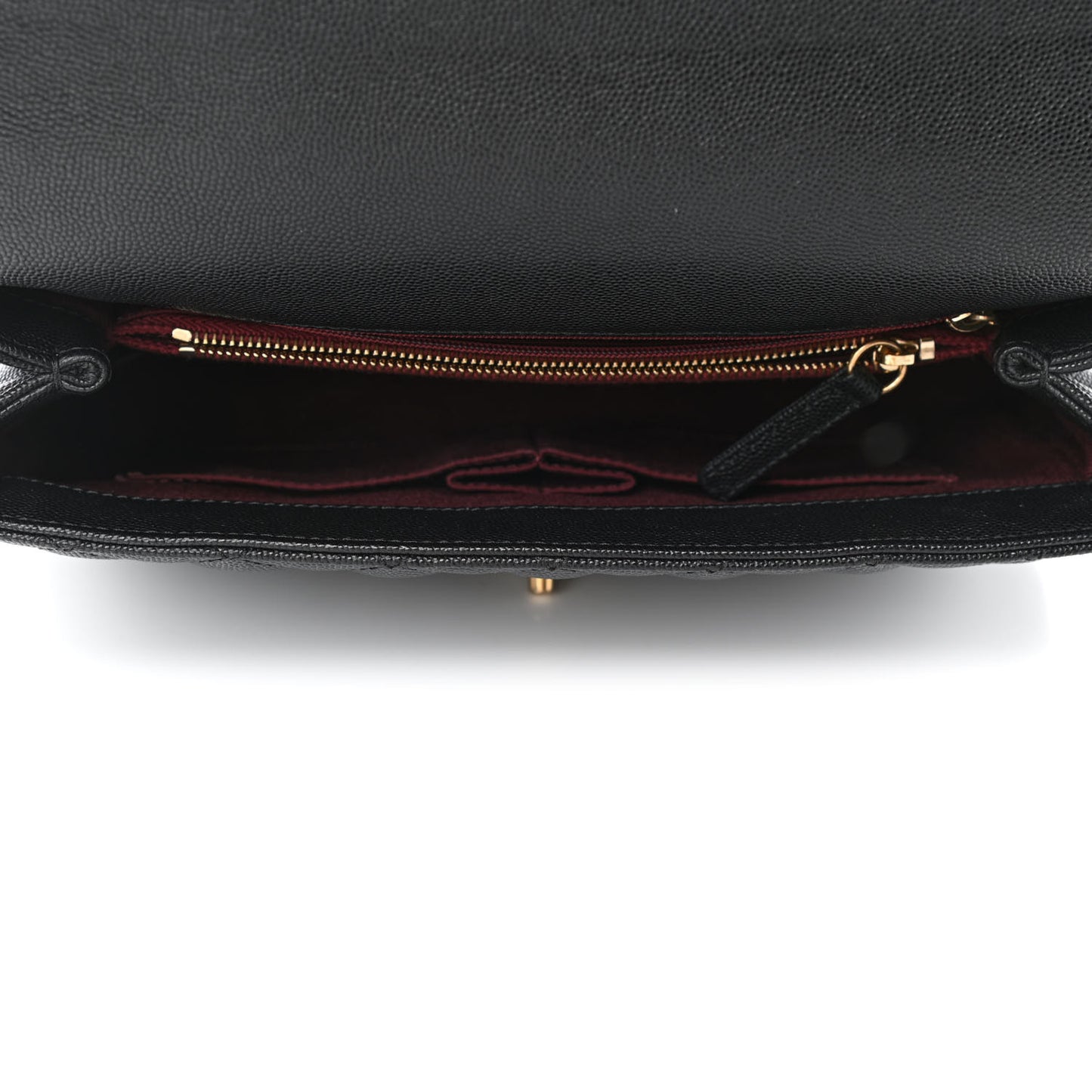 Caviar Quilted Small Coco Handle Flap Black