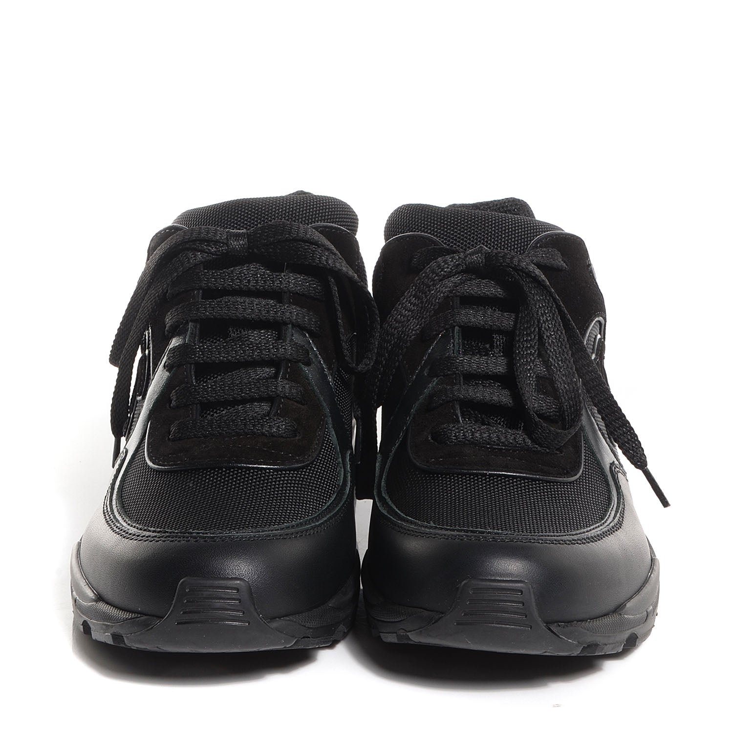 Chanel Suede Calfskin CC Black Sneakers 38.5 2 of 7