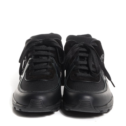 Chanel Suede Calfskin CC Black Sneakers 38.5 2 of 7