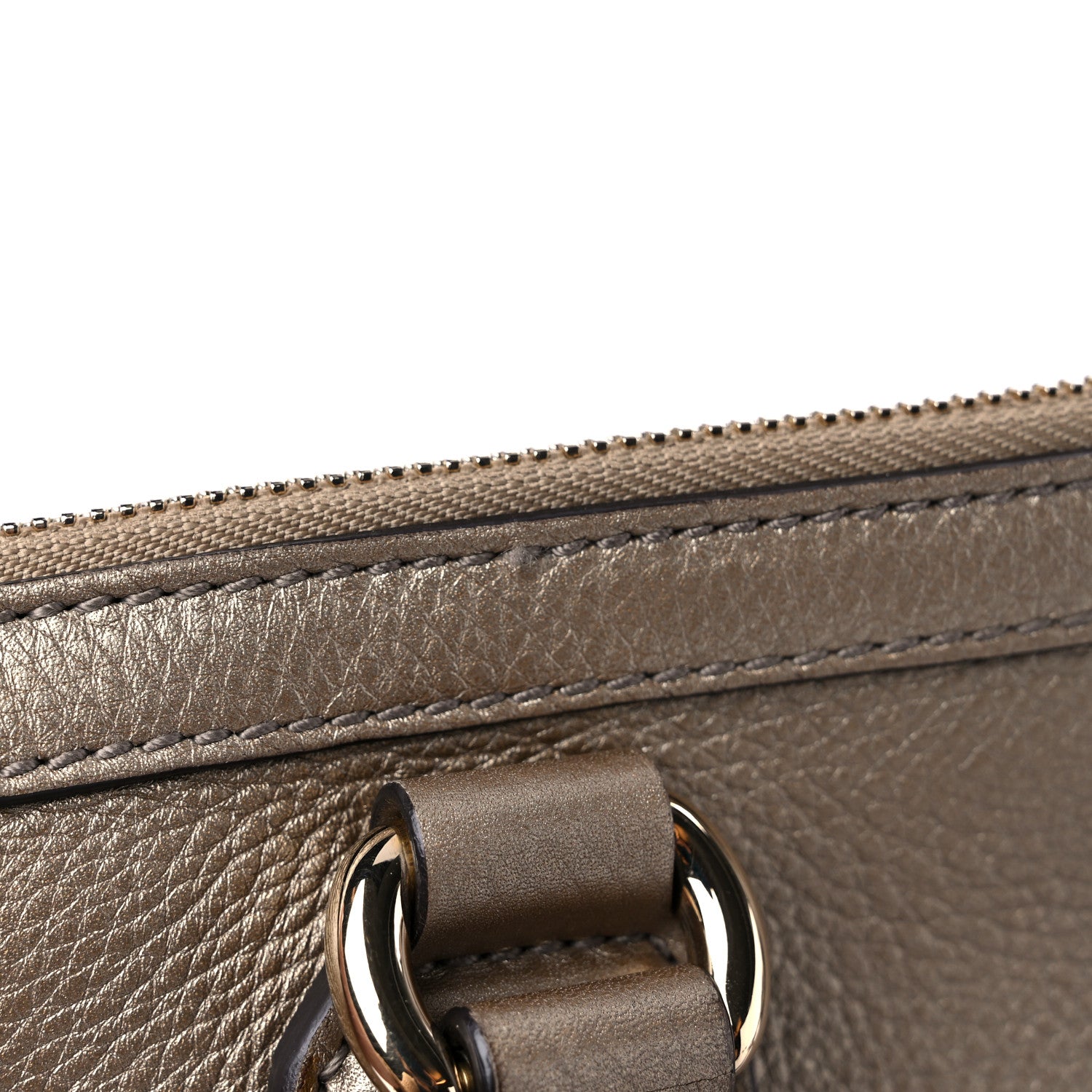 Gucci Metallic Cellarius Calfskin Small Soho Top Handle Satchel Golden Beige 14 of 17