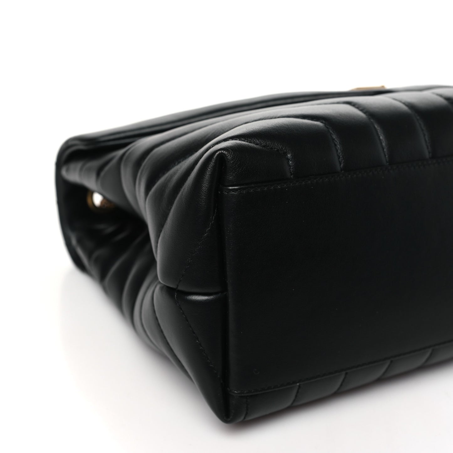 Calfskin Y Quilted Monogram Medium Loulou Chain Satchel Black