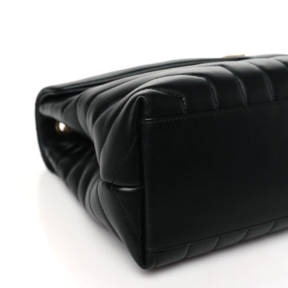 Saint Laurent Calfskin Y Quilted Monogram Medium Loulou Chain Satchel Black 9 of 10