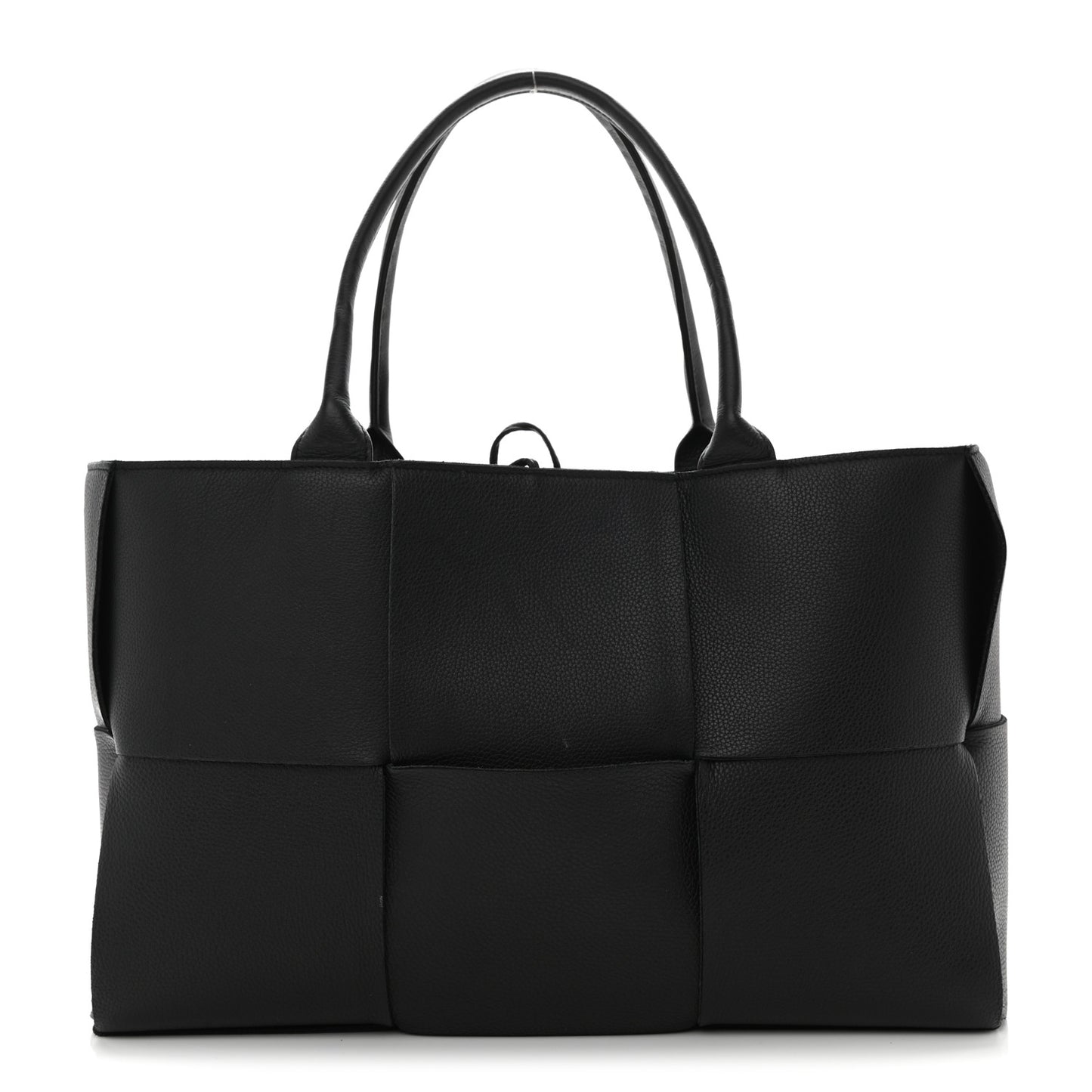 Grained Calfskin Maxi Intrecciato Arco Tote Black