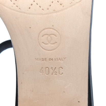 Chanel Lambskin Chain CC Logo Thong Sandals 40.5 Black 6 of 8
