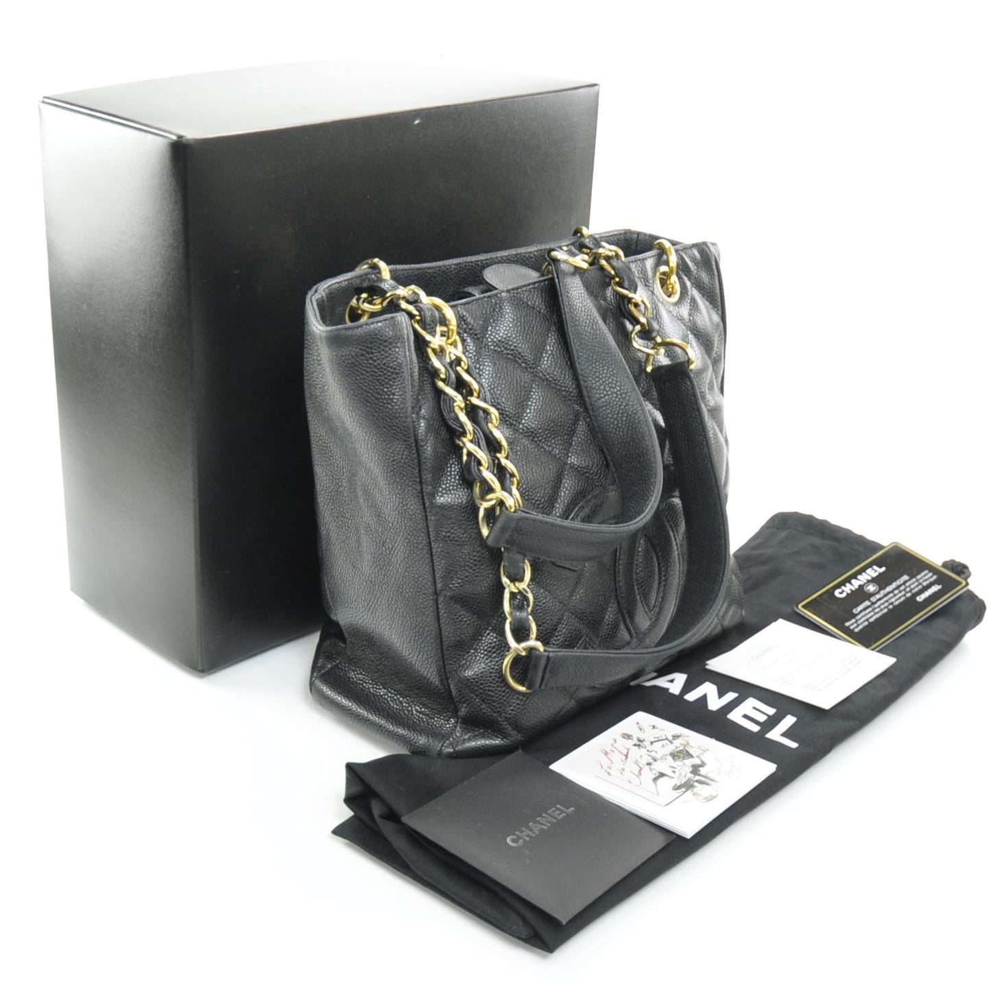 Caviar Petit Shopping Tote PST Black GHW