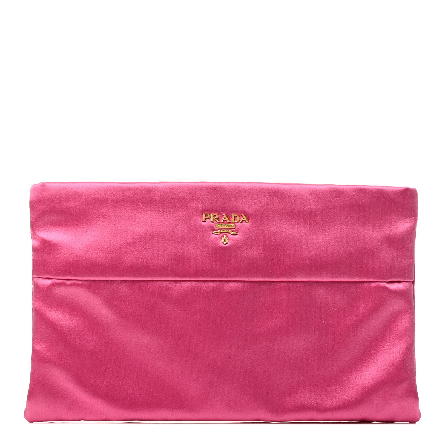 Prada Satin Raso Evening Clutch Fuxia 1 of 3
