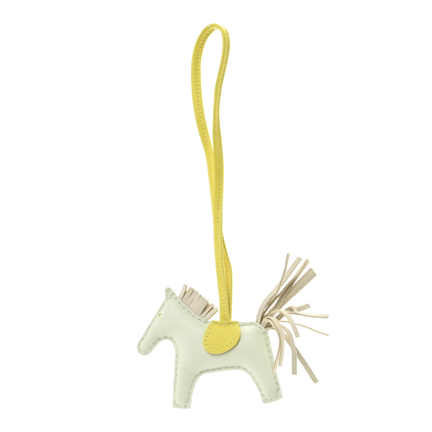 Milo Lambskin Grigri Rodeo Horse Bag Charm PM Vert Fizz Lime Craie