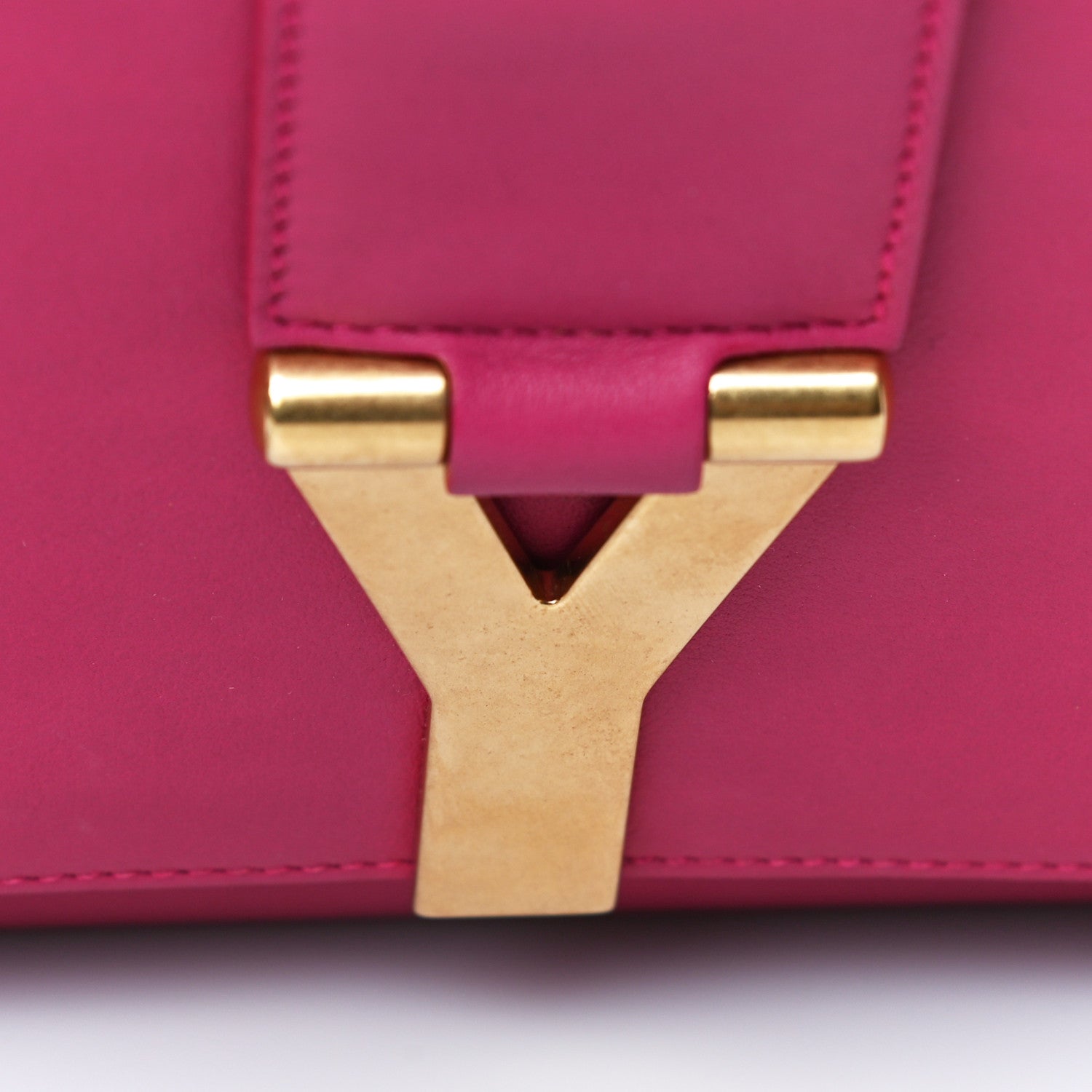 Saint Laurent Calfskin Classic Y Ligne Clutch Fuchsia 22 of 29