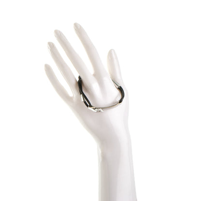 Louis Vuitton 18K White Gold Clip Bar Cord Bracelet Black 2 of 4