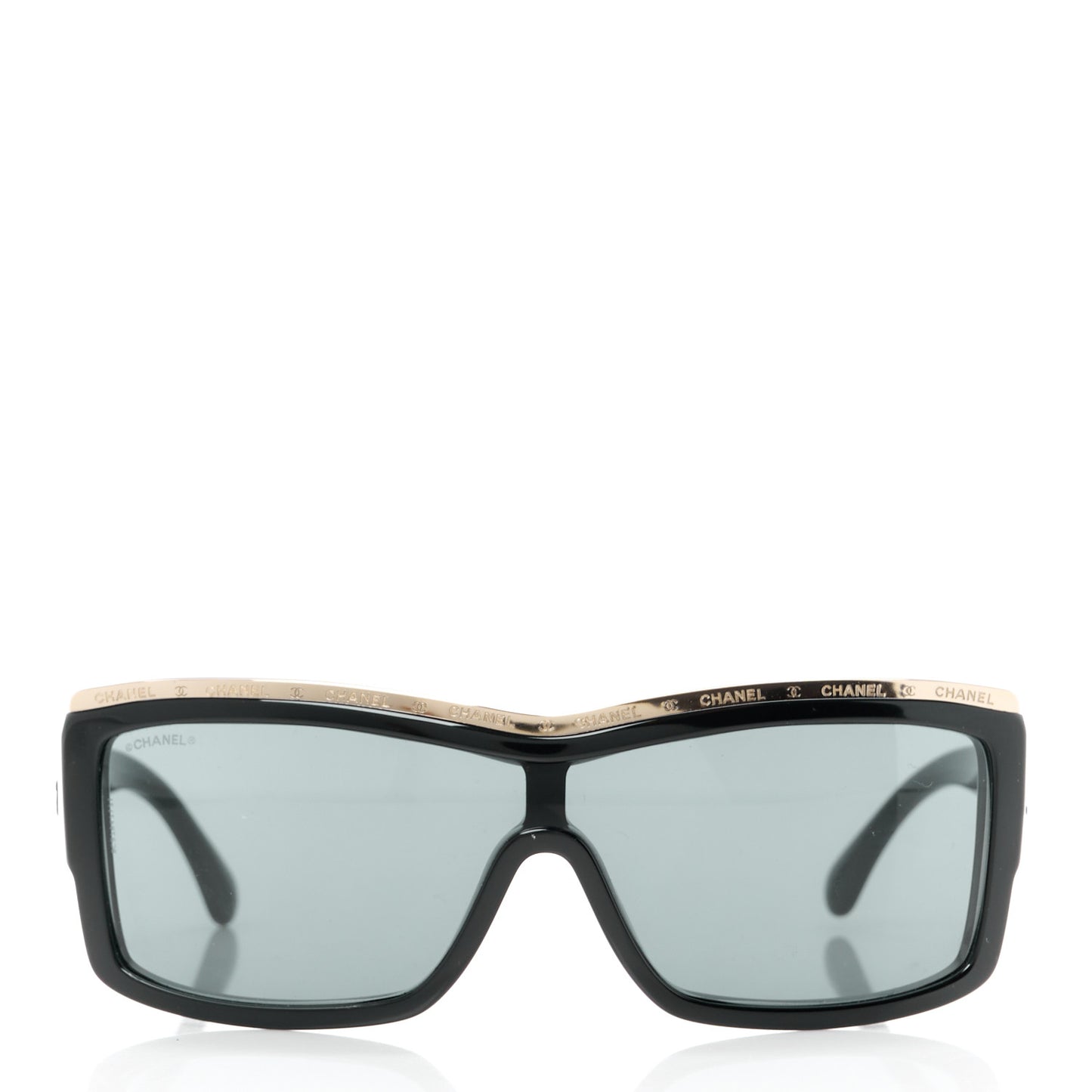 Acetate Shield Sunglasses 71504 Black
