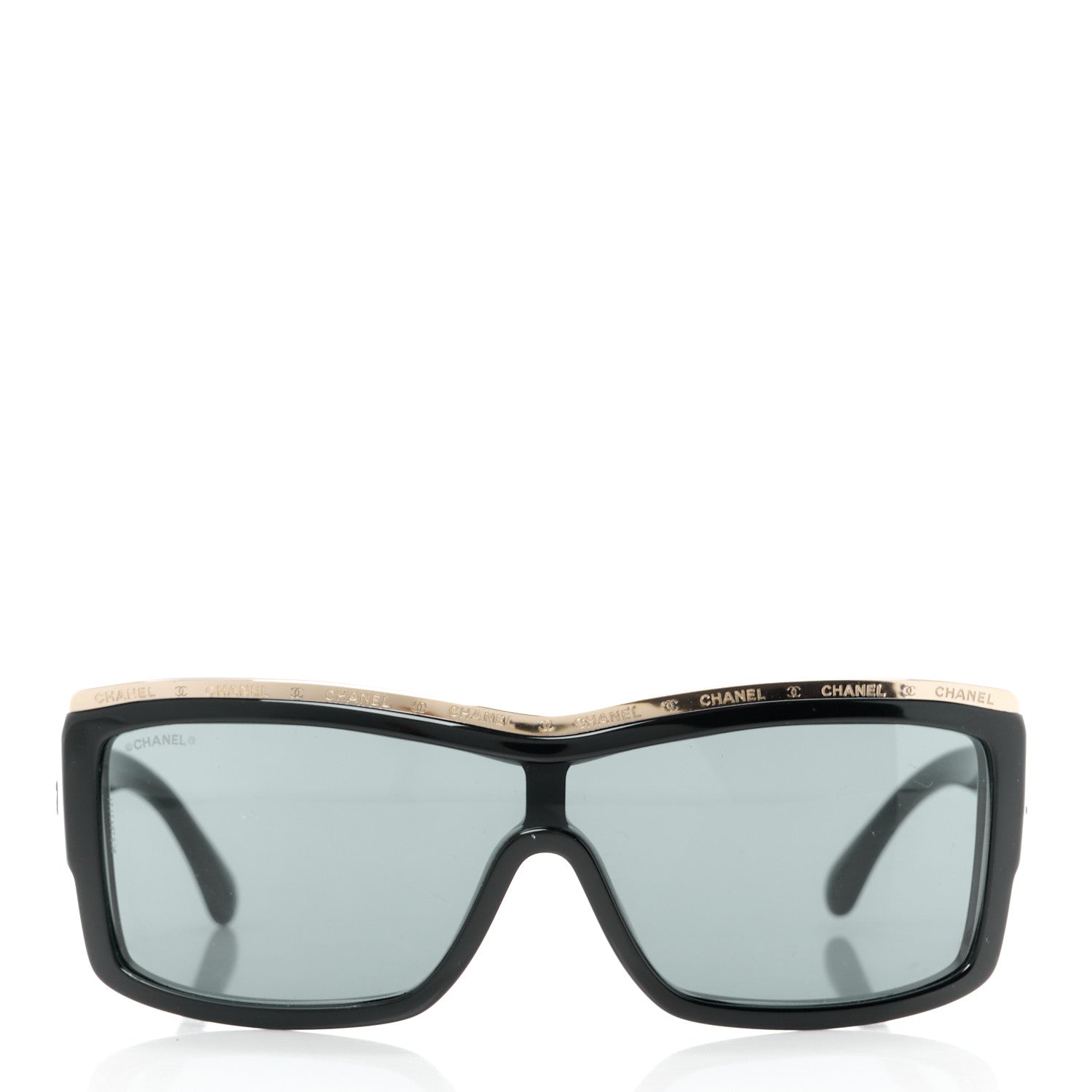 Chanel Acetate Shield Sunglasses 71504 Black 2 of 8