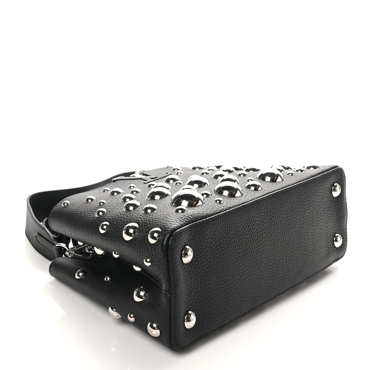 LV X YK Taurillon Brass Metal Dots Capucine MM Black