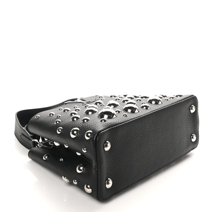 Louis Vuitton LV X YK Taurillon Brass Metal Dots Capucine MM Black 4 of 9