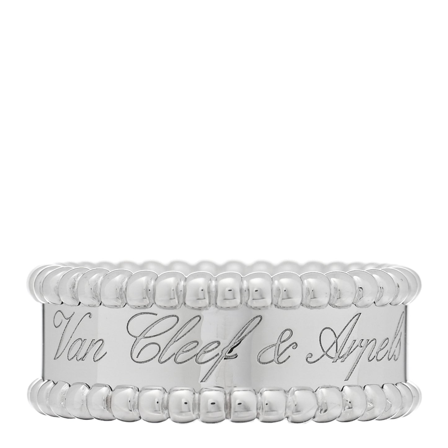 18K White Gold Perlee Signature Ring 53 6.5