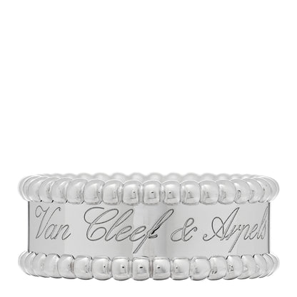 Van Cleef & Arpels 18K White Gold Perlee Signature Ring 53 6.5 1 of 5
