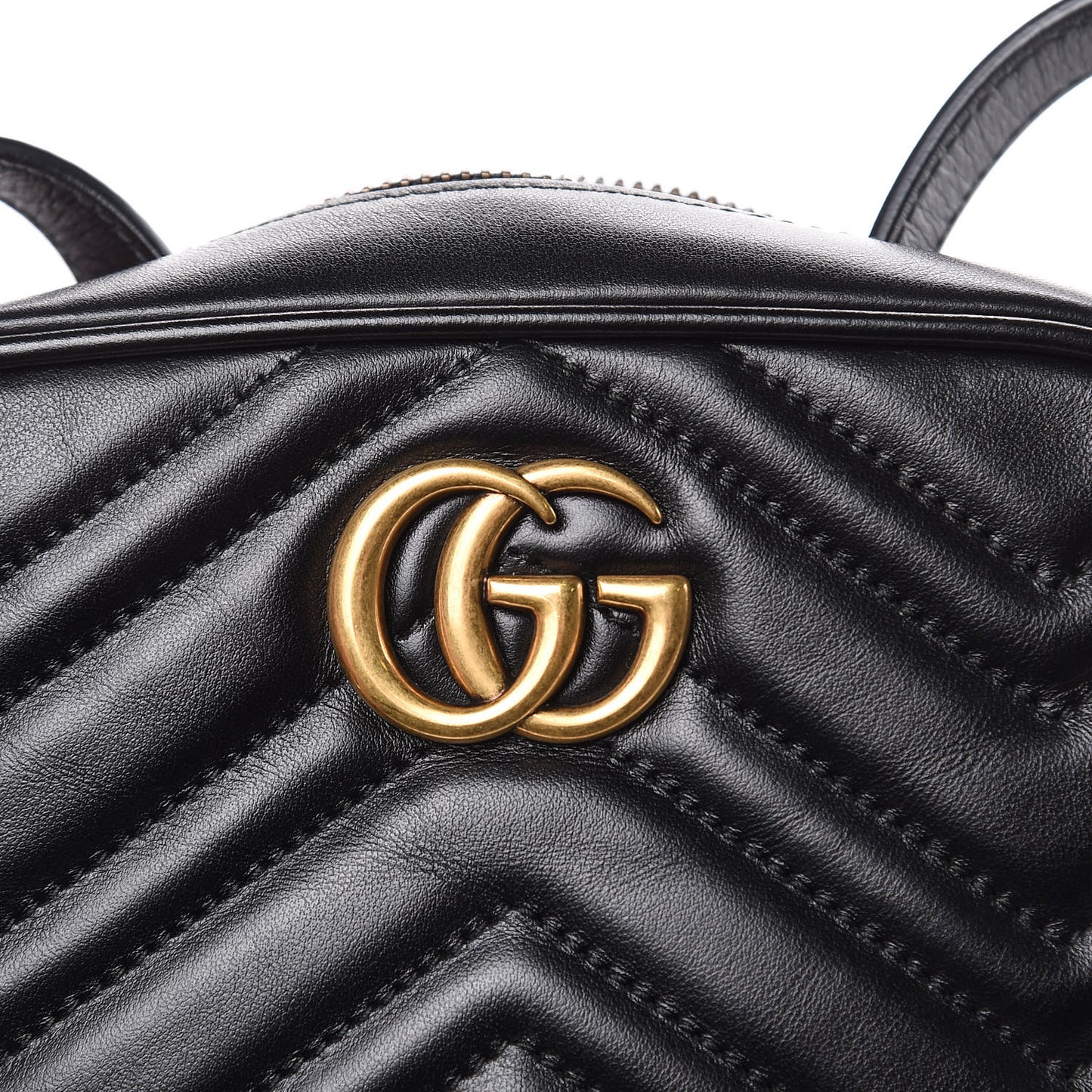 Calfskin Matelasse Mini GG Marmont Chain Shoulder Bag Black