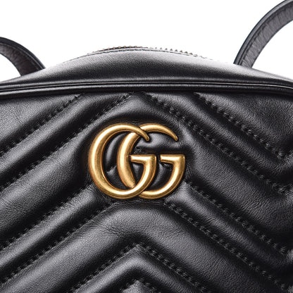 Gucci Calfskin Matelasse Mini GG Marmont Chain Shoulder Bag Black 10 of 10
