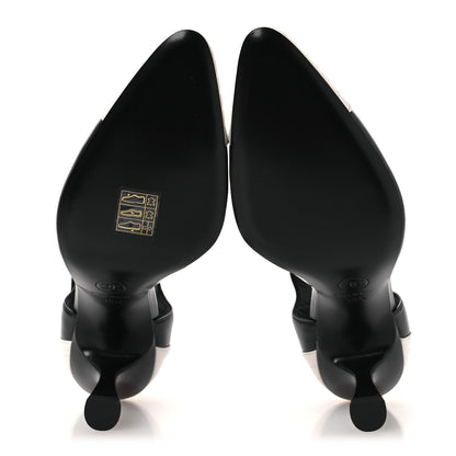 Chanel Lambskin Mary Jane Pumps 36.5 Black White 7 of 11
