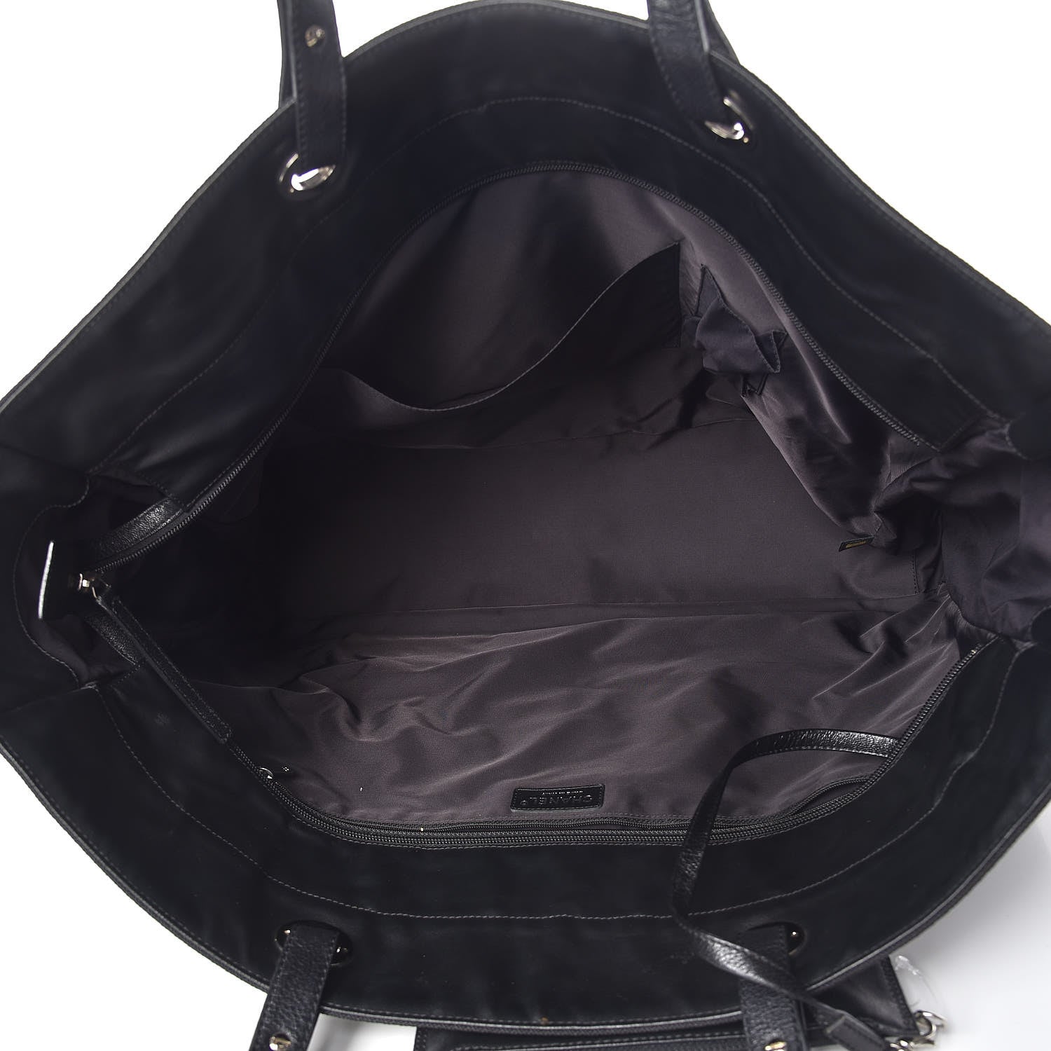 Chanel Coated Canvas Stitched XL Paris Biarritz Tote Black 7 of 10