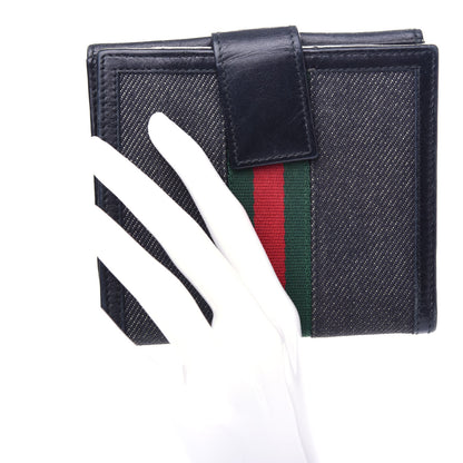 Gucci Calfskin Web Compact Wallet Black 2 of 9