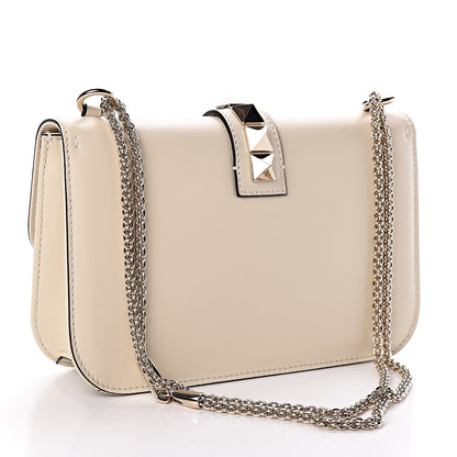 Valentino Garavani Vitello Medium Glam Lock Rockstud Flap Light Ivory 3 of 9