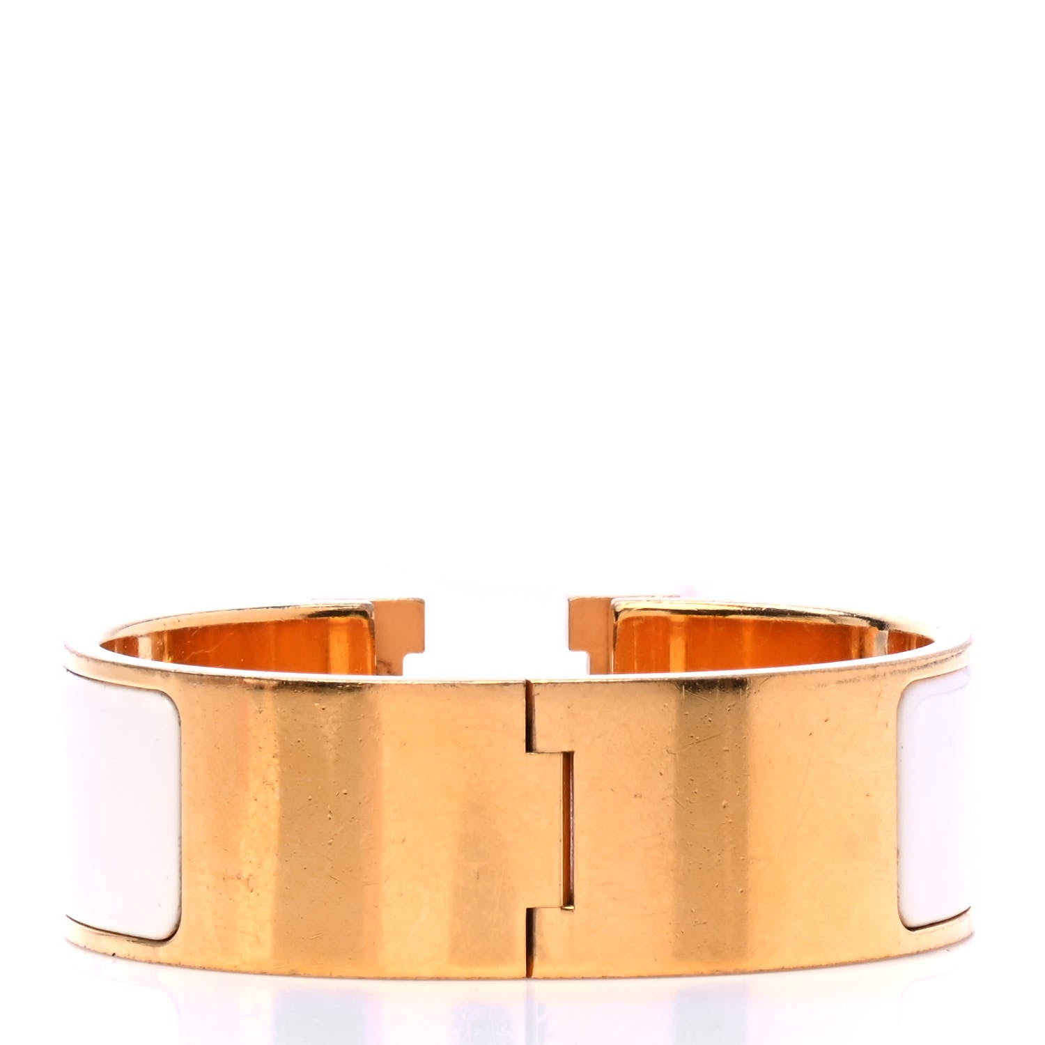 Hermes Enamel Wide Clic Clac H Bracelet GM White 2 of 5