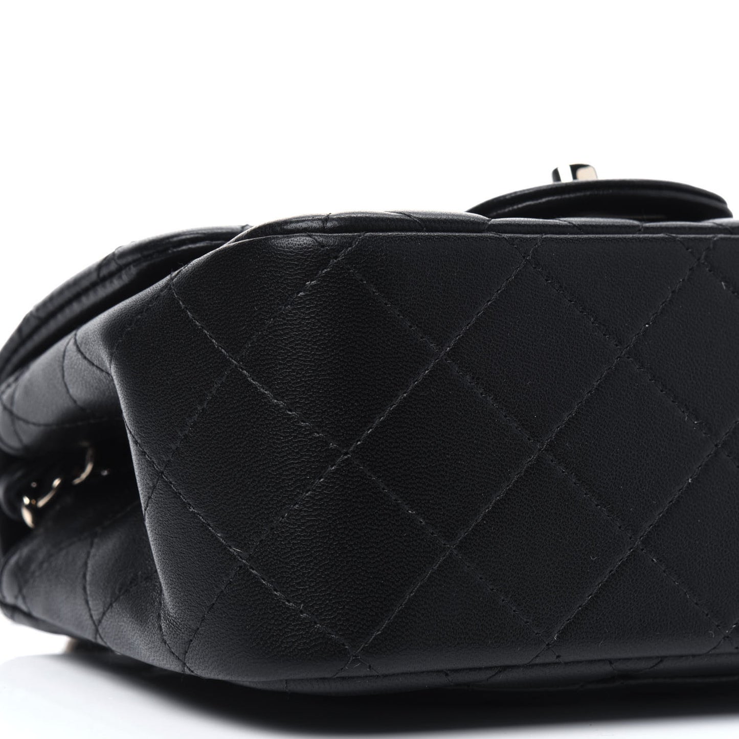 Lambskin Quilted Mini Square Flap Black