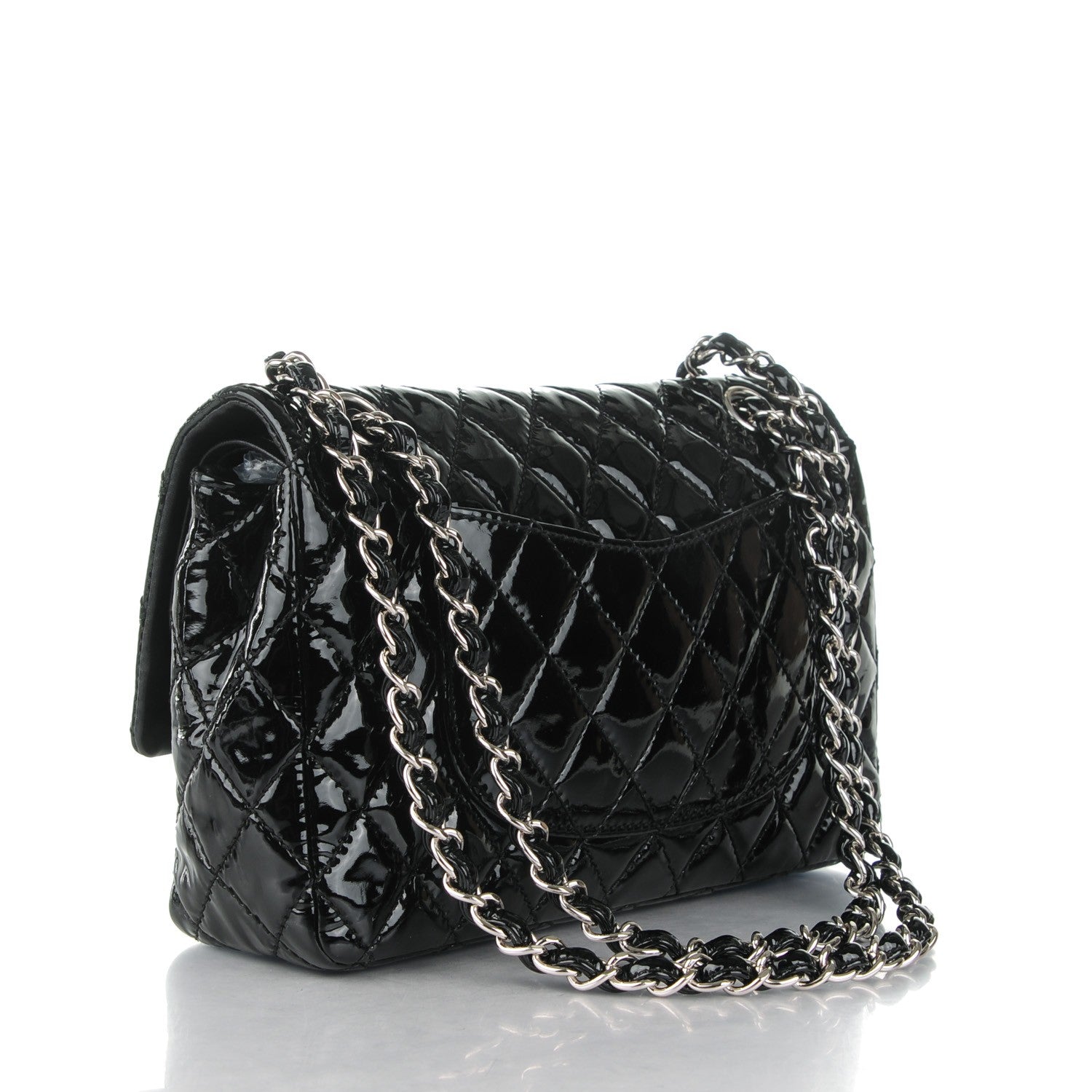 Chanel Patent Quilted Medium Double Flap Black 3 of 8
