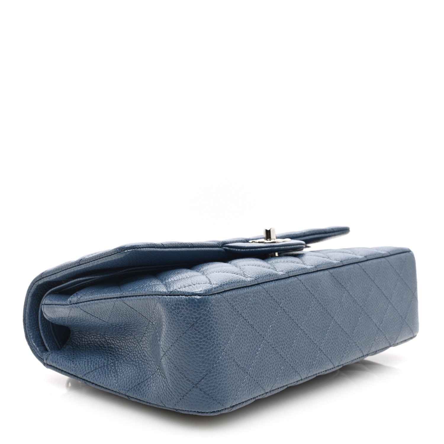 Chanel Caviar Quilted Medium Double Flap Dark Blue 4 of 10