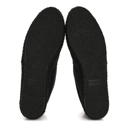 Saint Laurent Crepe Satin Elba Espadrilles 38 Black 6 of 9
