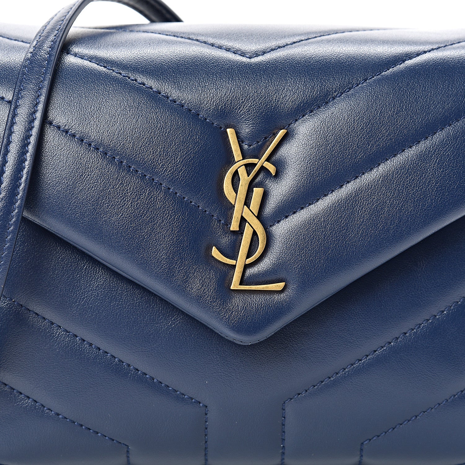 Saint Laurent Calfskin Y Quilted Monogram Toy Loulou Crossbody Bag New Cobalt 7 of 11