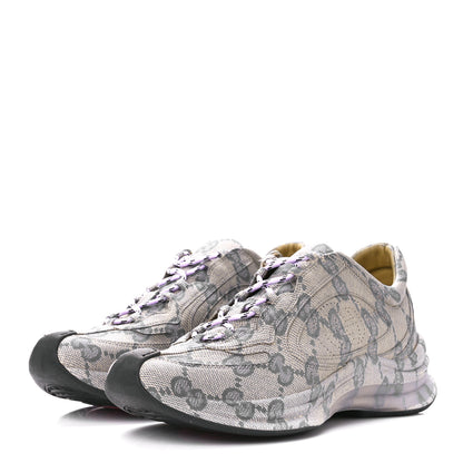 Gucci Ultralight Plume Calfskin Monogram Printed Mens Gucci Run Sneakers 8 Beige Blue 3 of 10