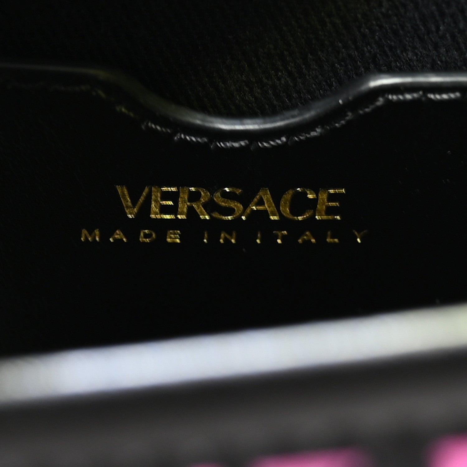 Versace Calfskin Cotton Floral Printed La Medusa Mini Book Tote Black Water Lily 6 of 9