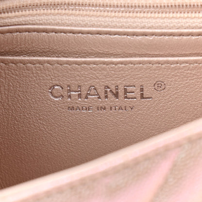 Chanel Iridescent Caviar Chevron Quilted Mini Rectangular Flap Light Gold 6 of 11