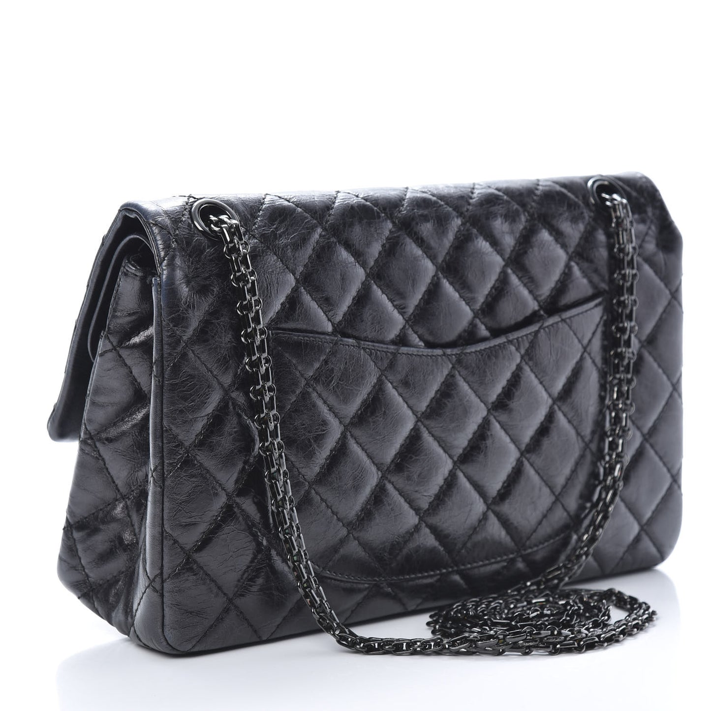 Aged Calfskin Quilted 2.55 Reissue 226 Flap So Black