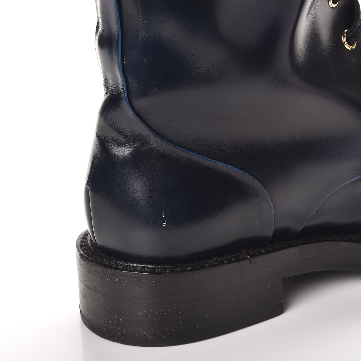 Louis Vuitton Calfskin Diplomacy Ranger Combat Boots 37 Blue 11 of 11
