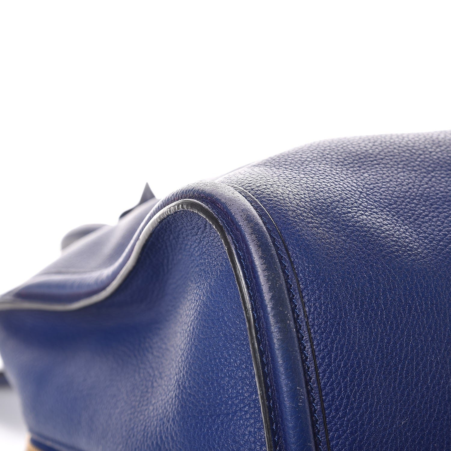 Alexander McQueen Pebbled Calfskin Large Skull Padlock Zip Around Tote Ultramarine 14 of 15