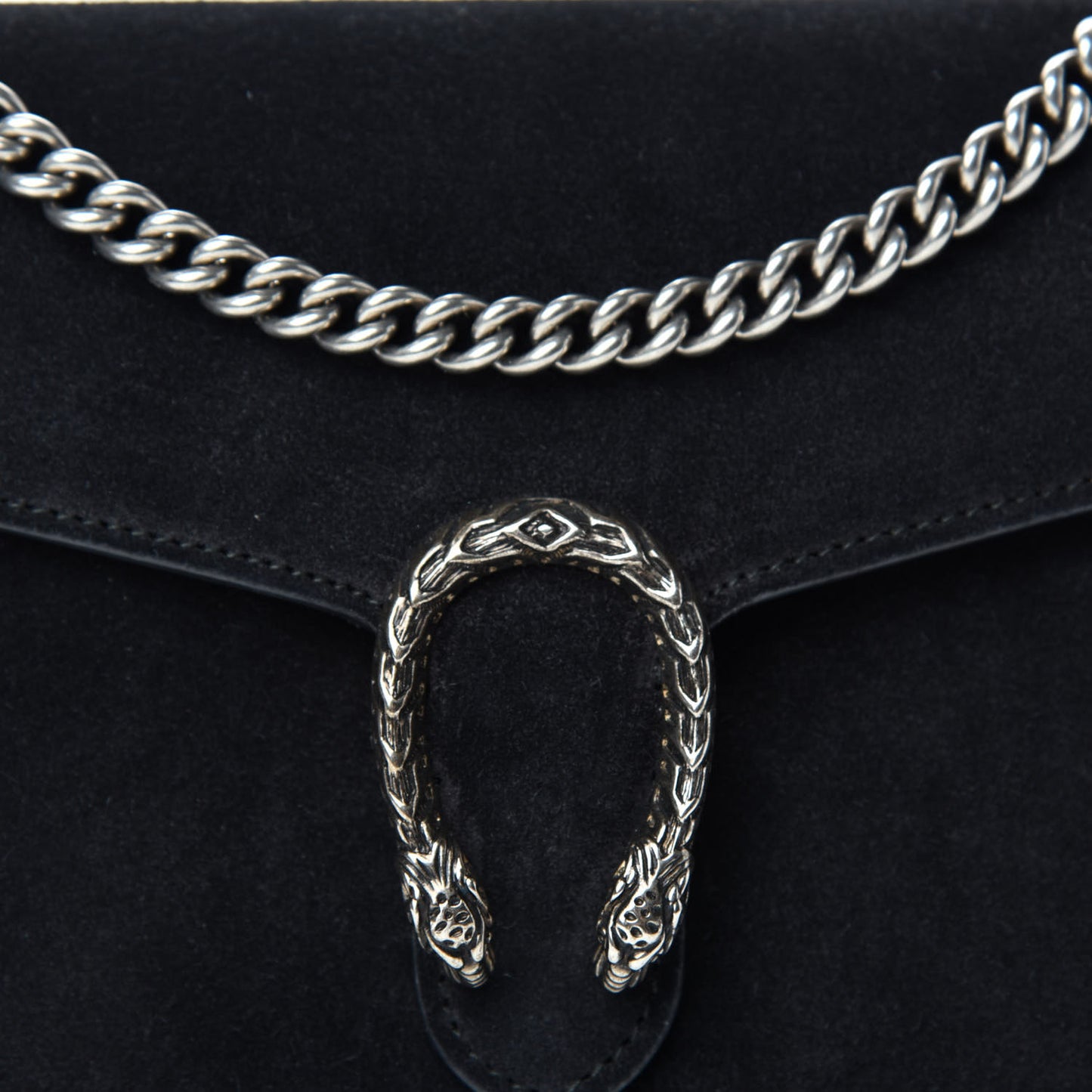 Suede Mini Dionysus Chain Wallet Black
