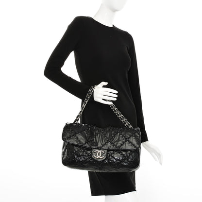 Chanel Calfskin Ultra Stitch Oversize Flap Black 2 of 7